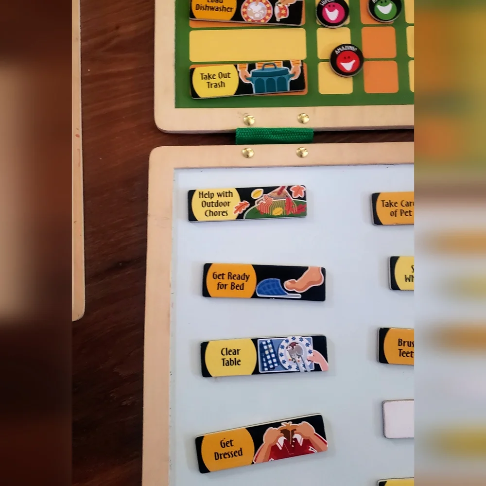 2 Melissa and Doug Wooden Magnetic Responsibility Charts